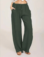 Weite Damenhose mit Kordelzug für den Alltag im Sommer