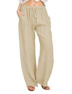 Weite Damenhose mit Kordelzug für den Alltag im Sommer