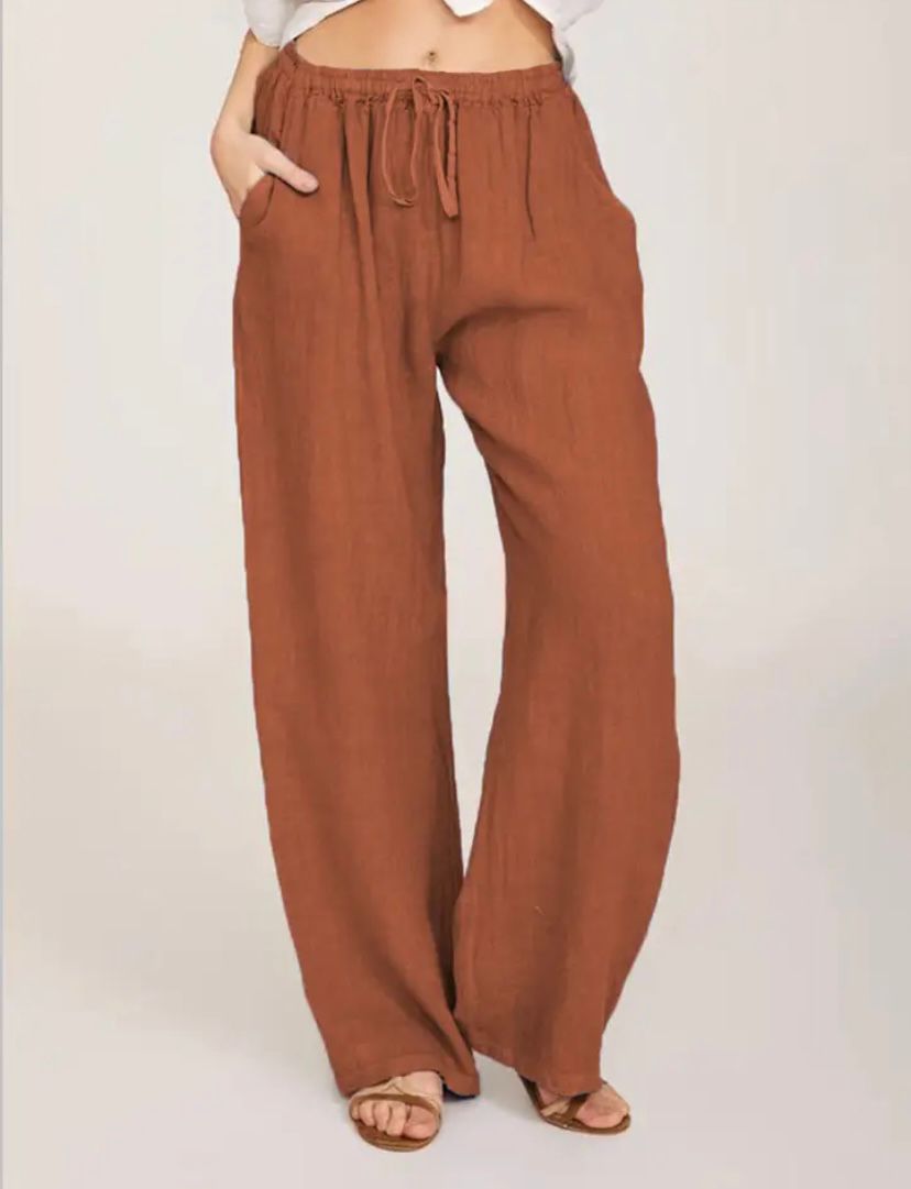 Weite Damenhose mit Kordelzug für den Alltag im Sommer