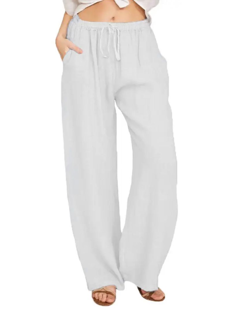 Weite Damenhose mit Kordelzug für den Alltag im Sommer
