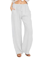 Weite Damenhose mit Kordelzug für den Alltag im Sommer