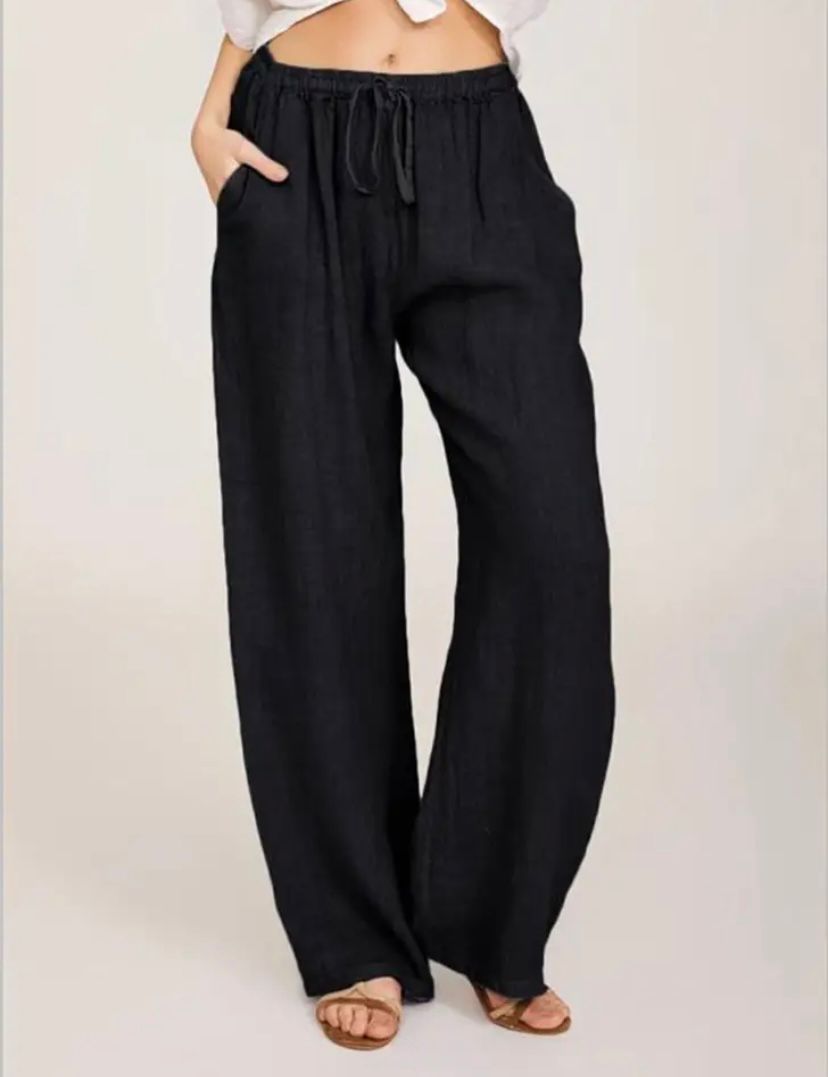 Weite Damenhose mit Kordelzug für den Alltag im Sommer