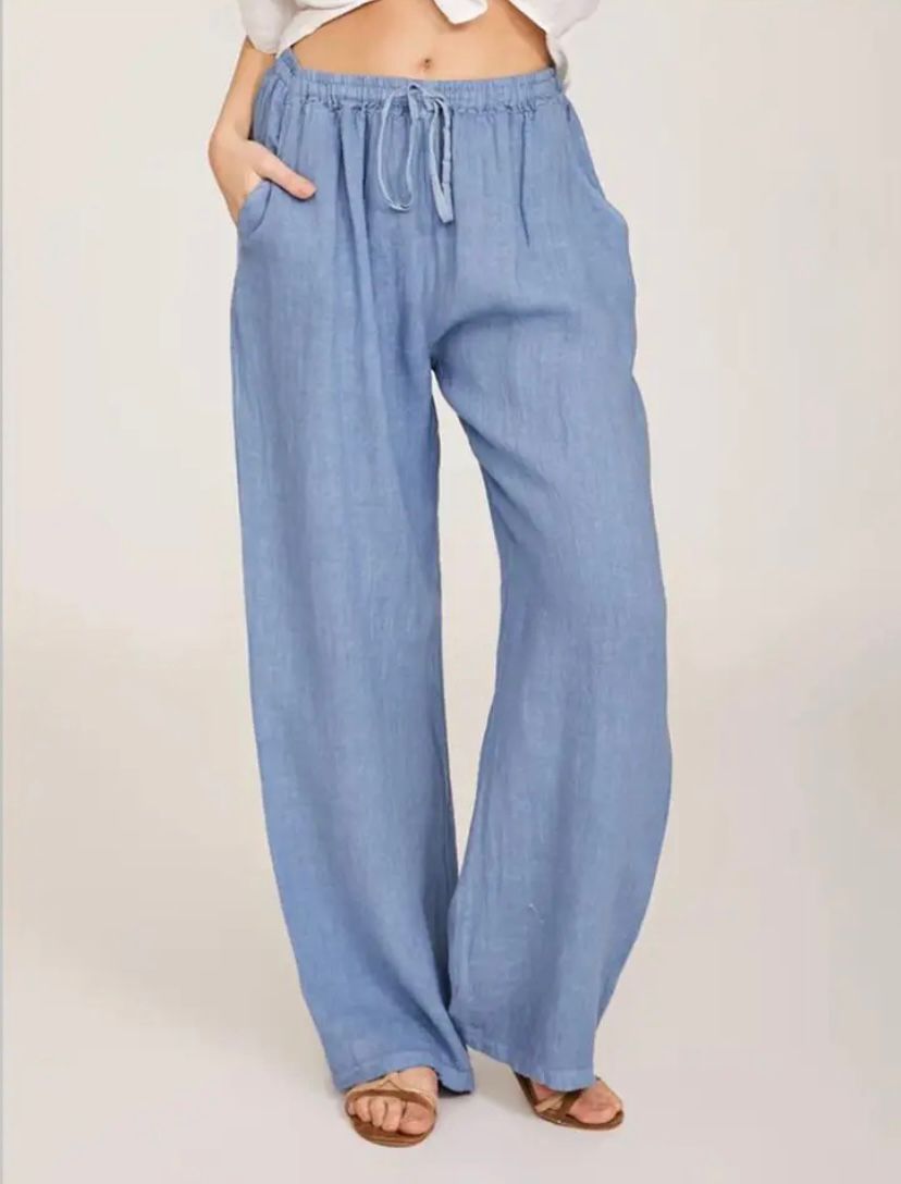 Weite Damenhose mit Kordelzug für den Alltag im Sommer