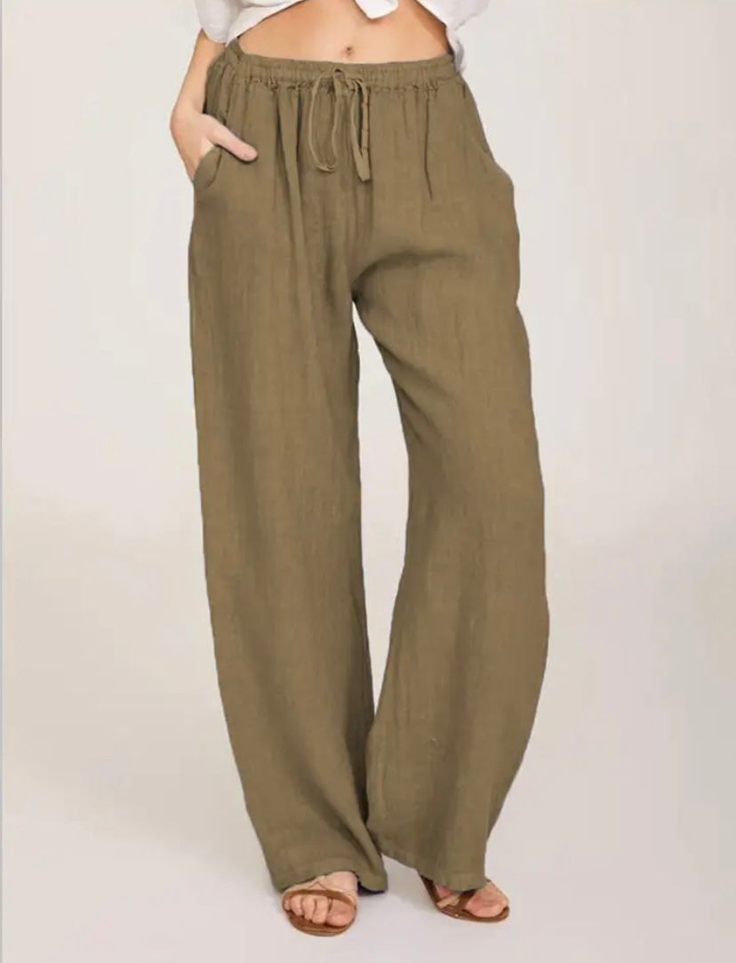 Weite Damenhose mit Kordelzug für den Alltag im Sommer