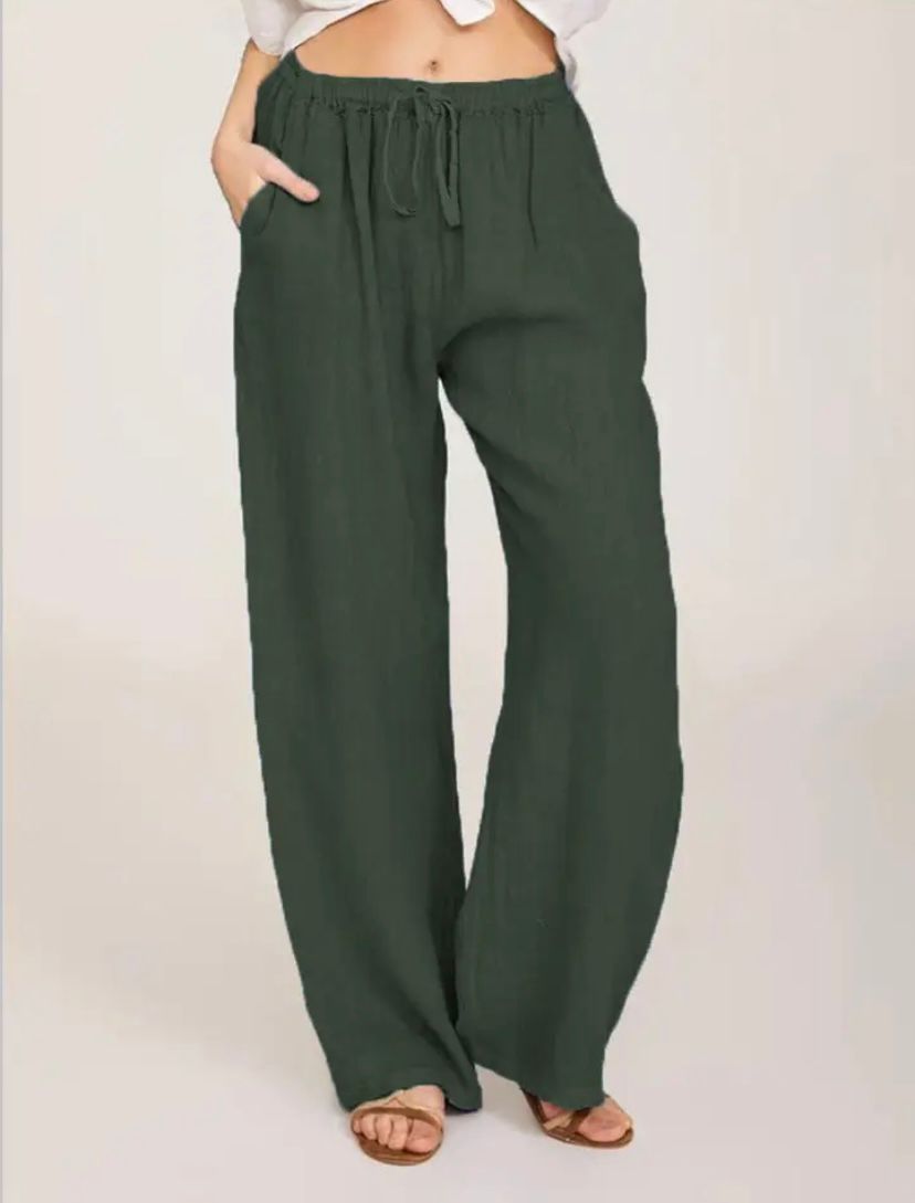 Weite Damenhose mit Kordelzug für den Alltag im Sommer