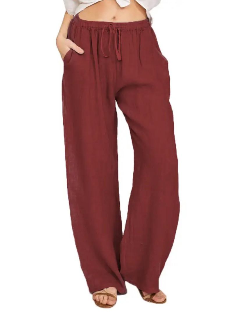 Weite Damenhose mit Kordelzug für den Alltag im Sommer