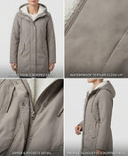 Abrigo parka de invierno con capucha y forro de forro polar para mujer