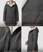 Abrigo parka de invierno con capucha y forro de forro polar para mujer