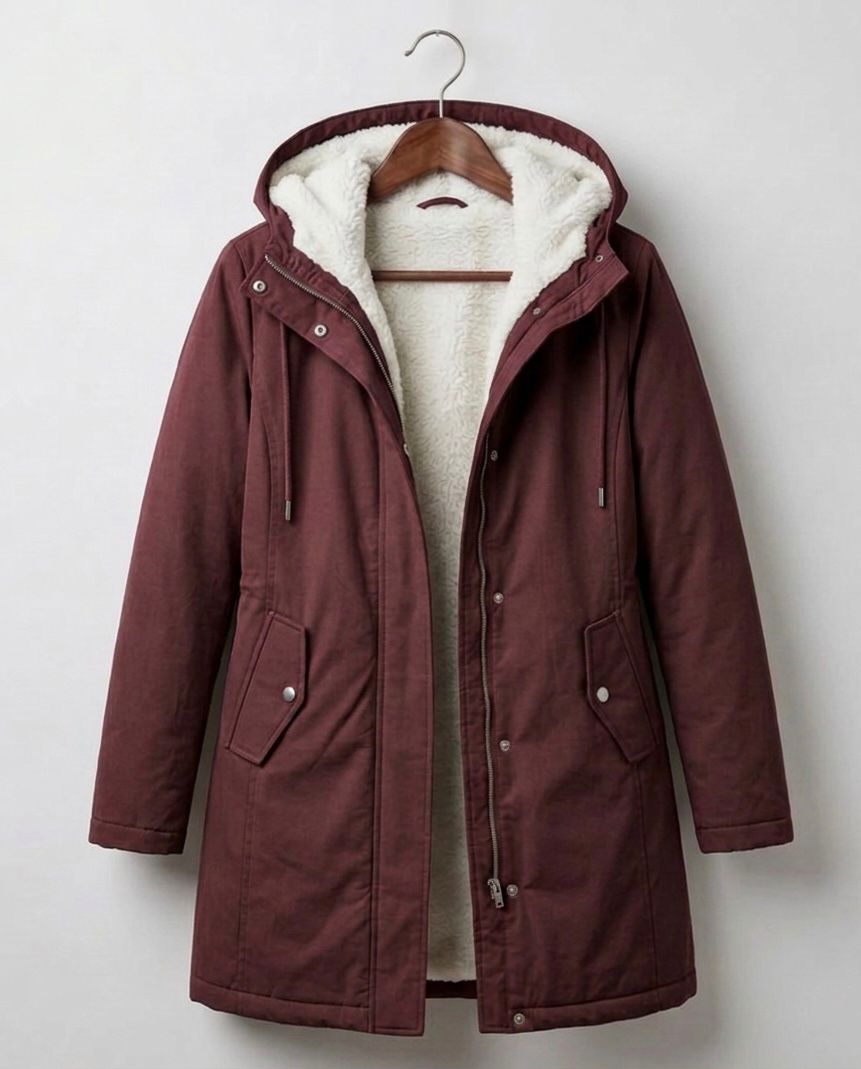 Women's Hooded Fleece-Lined Winter Parka Coat