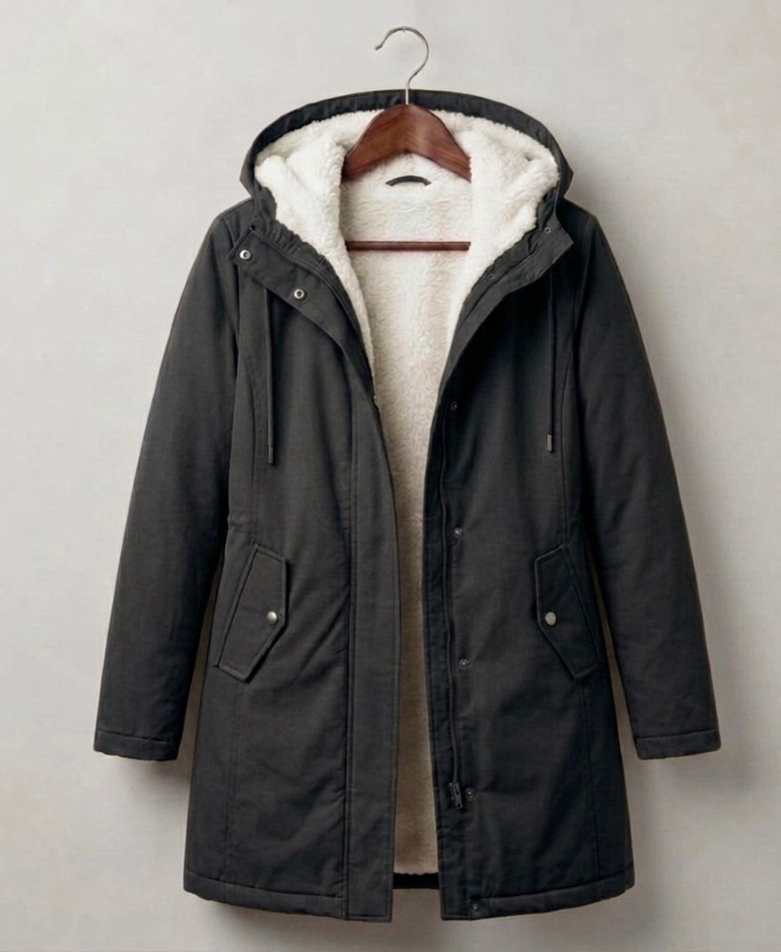 Women's Hooded Fleece-Lined Winter Parka Coat