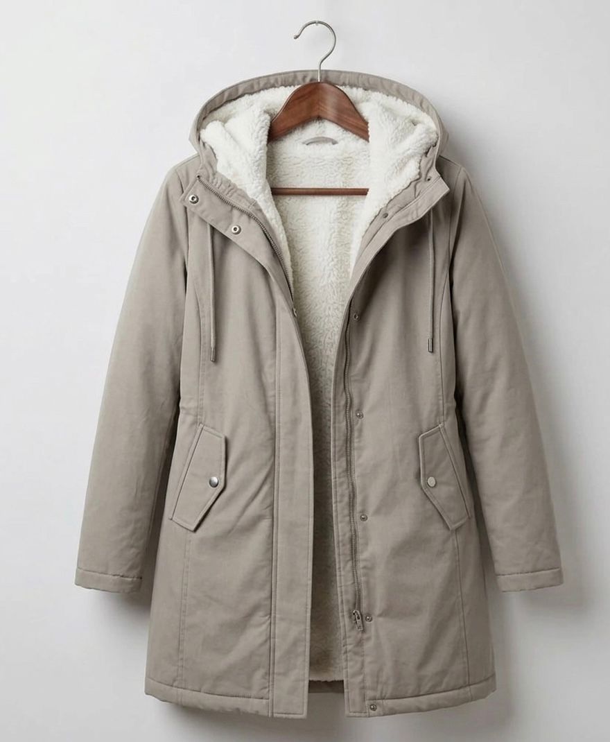 Women's Hooded Fleece-Lined Winter Parka Coat