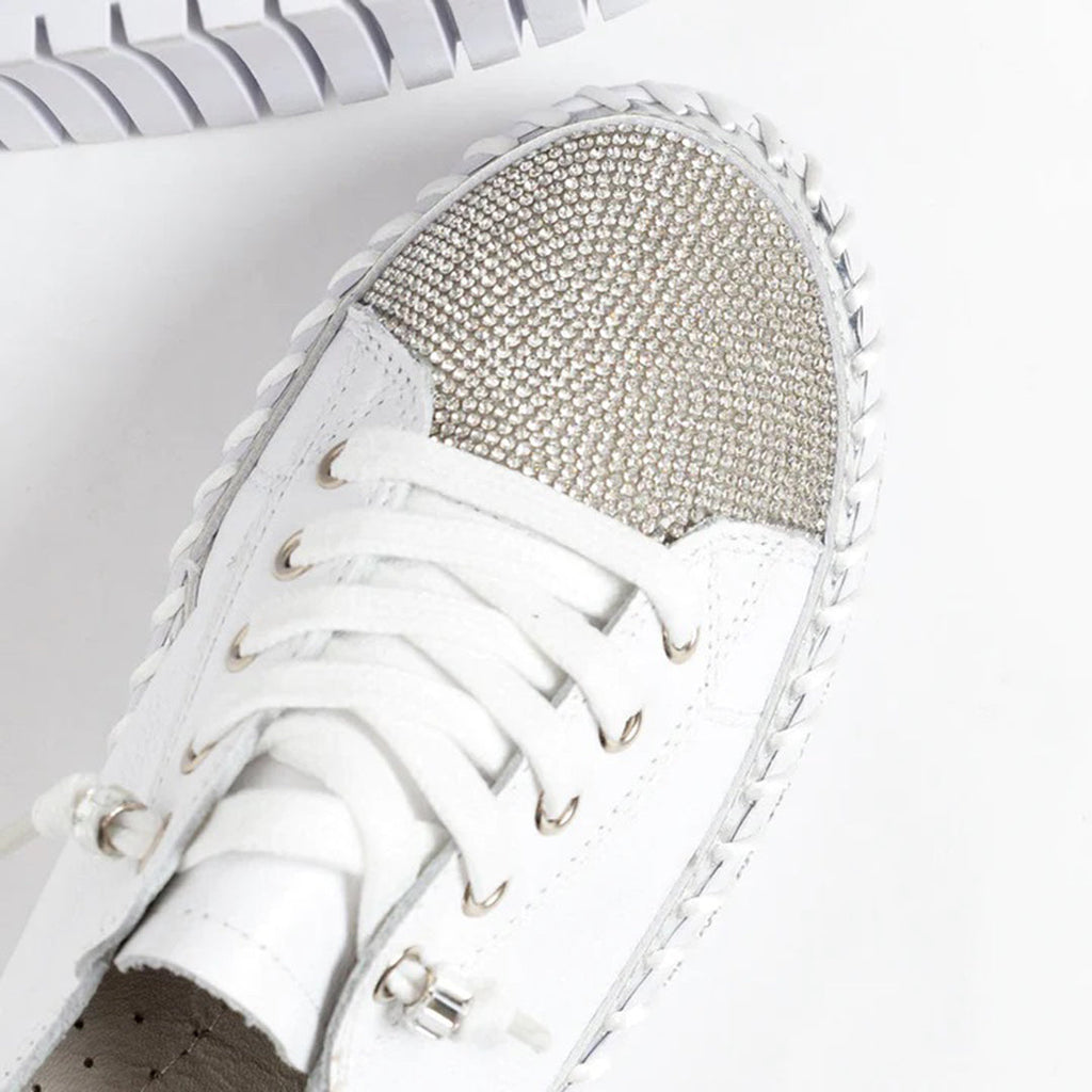 Women’s Rhinestone Platform Lace-Up Sneakers