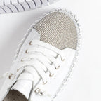 Women’s Rhinestone Platform Lace-Up Sneakers