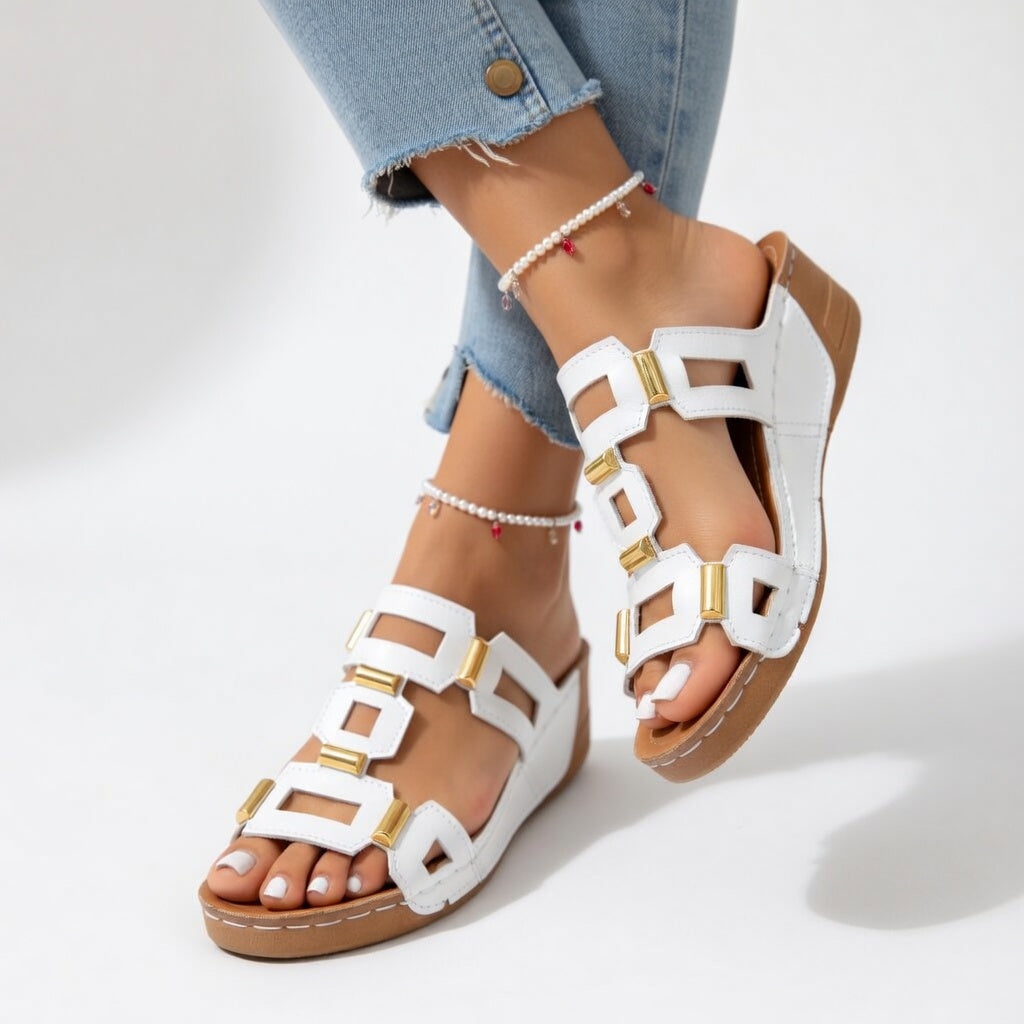 Women's Cutout Comfort Wedge Sandals
