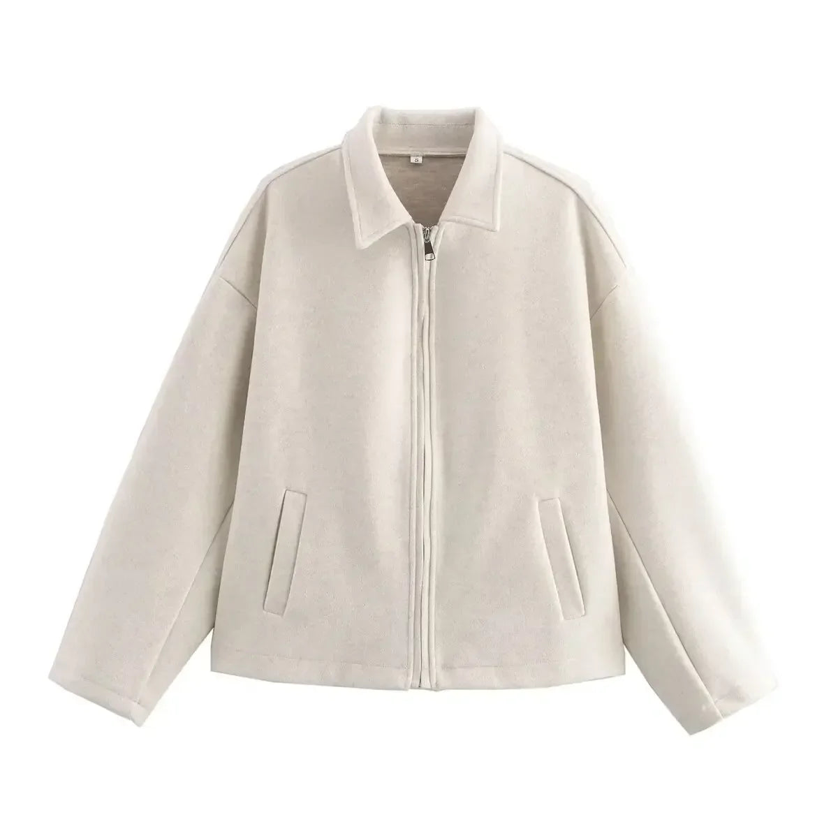 Veste courte pour femme à col pointu