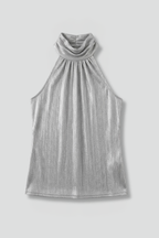 Metallic-Top für Damen mit Neckholder-Ausschnitt