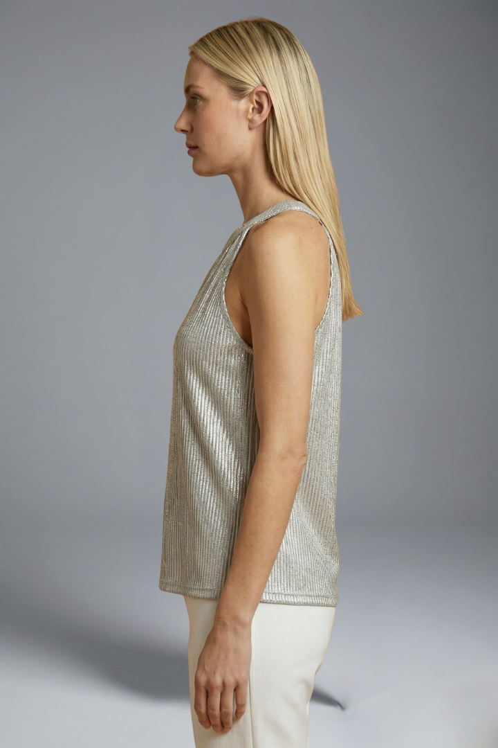 Metallic-Top für Damen mit Neckholder-Ausschnitt