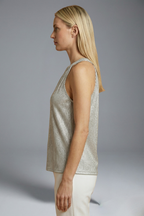 Metallic-Top für Damen mit Neckholder-Ausschnitt