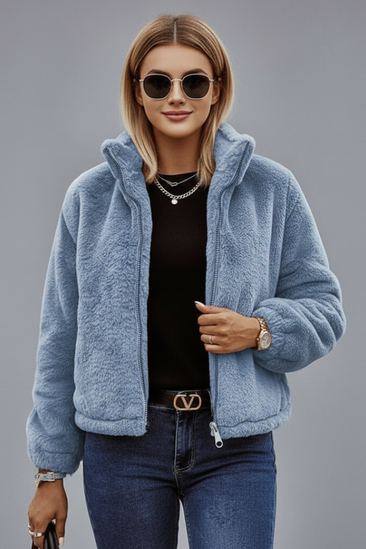 Veste texturée zippée pour femme