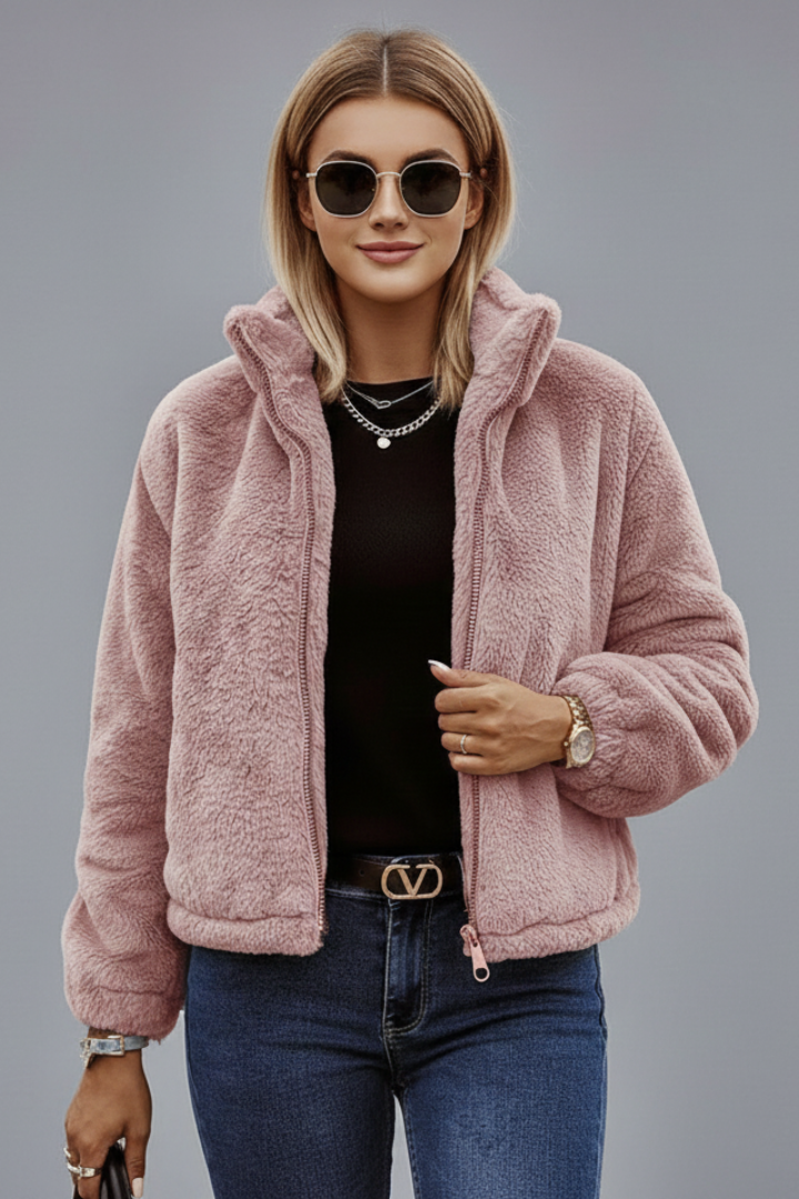 Veste texturée zippée pour femme