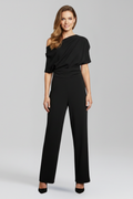 Combinaison femme asymétrique drapée à jambes larges