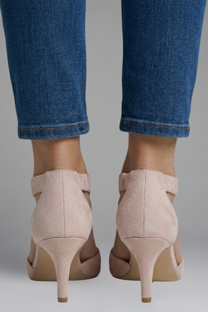 Damskie czółenka peep toe z wycięciami