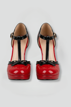Tacones de plataforma para mujer con tira en T