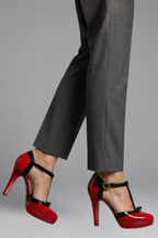 Tacones de plataforma para mujer con tira en T