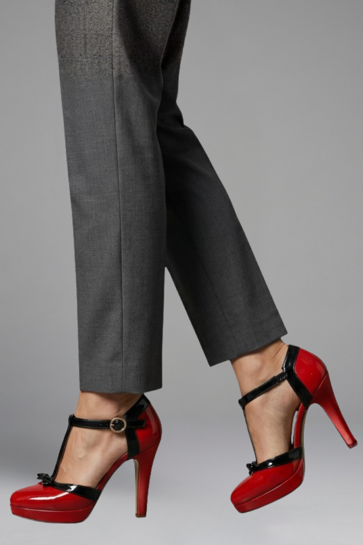 Tacones de plataforma para mujer con tira en T