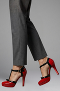 Tacones de plataforma para mujer con tira en T
