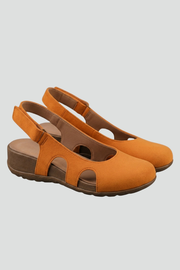 Chaussures compensées slingback à découpes pour femme