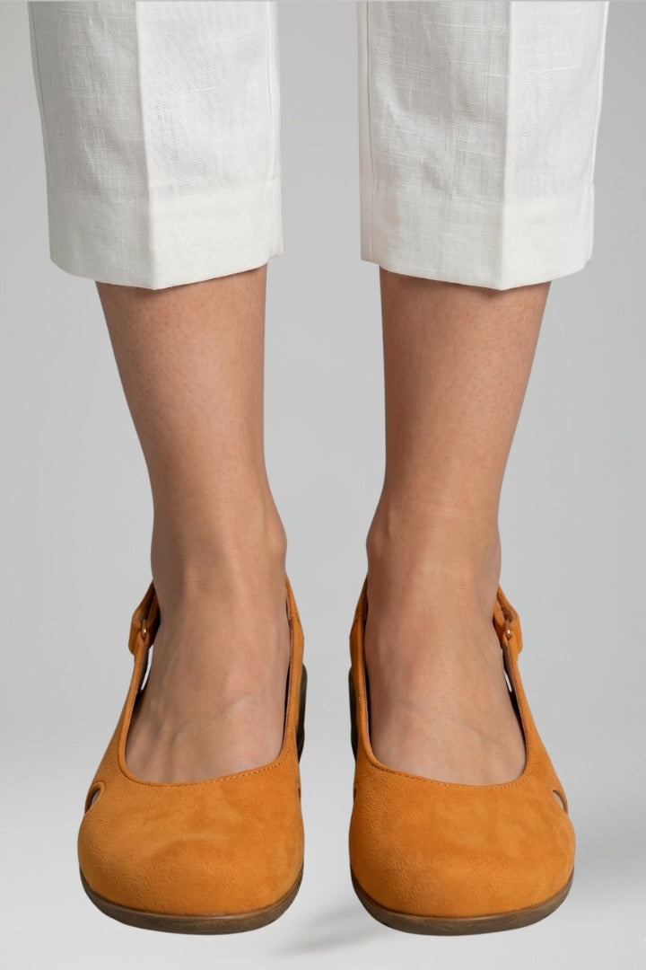 Chaussures compensées slingback à découpes pour femme