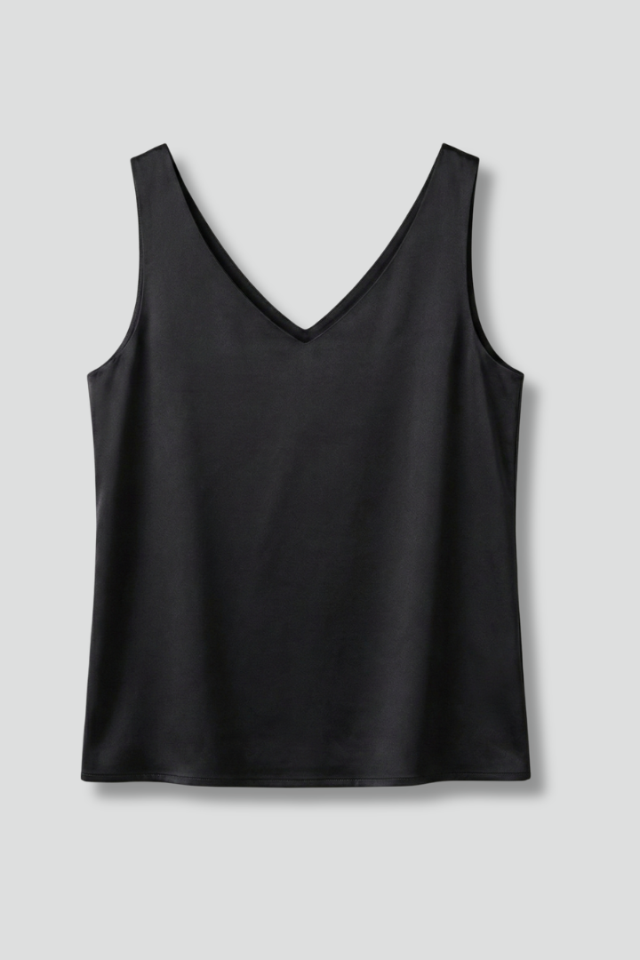 Damen-Satin-Trägertop mit V-Ausschnitt