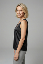 Damen-Satin-Trägertop mit V-Ausschnitt