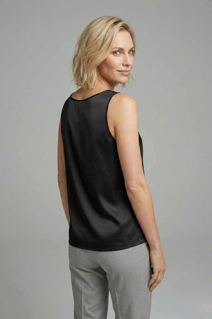 Damen-Satin-Trägertop mit V-Ausschnitt