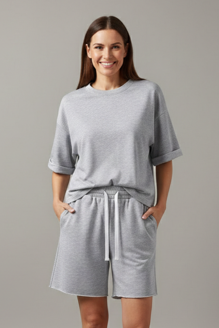 Lässiges T-Shirt- und Shorts-Set für Damen
