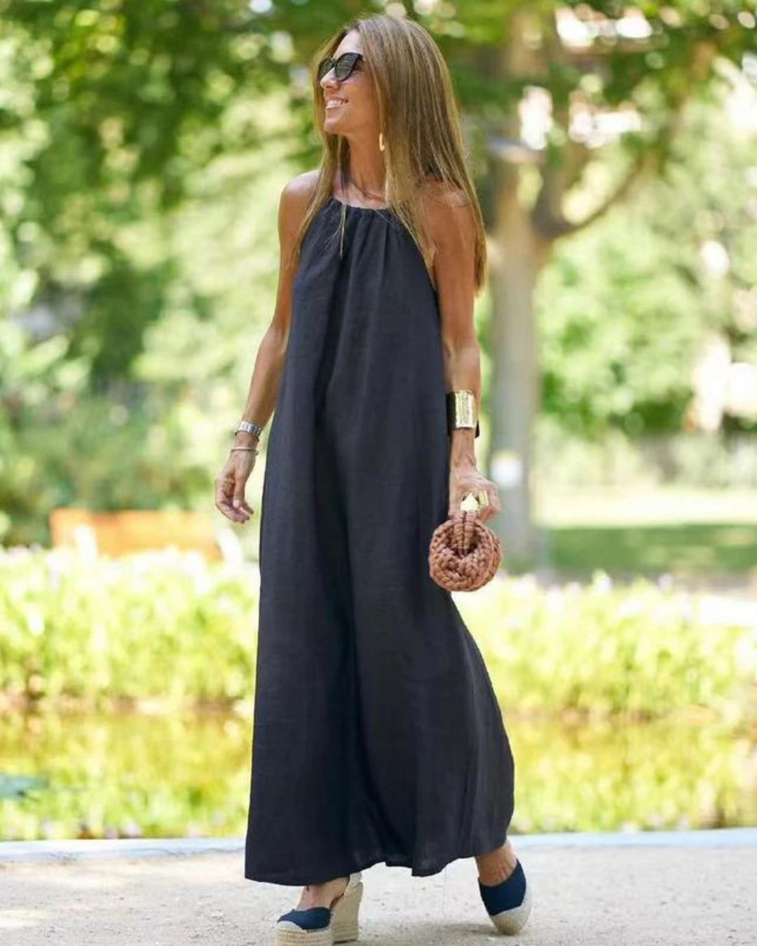 Damen-Maxikleid mit Neckholder-Ausschnitt