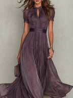 Women's Flowing Textured Maxi Dress with Lightweight Elegant Silhouette