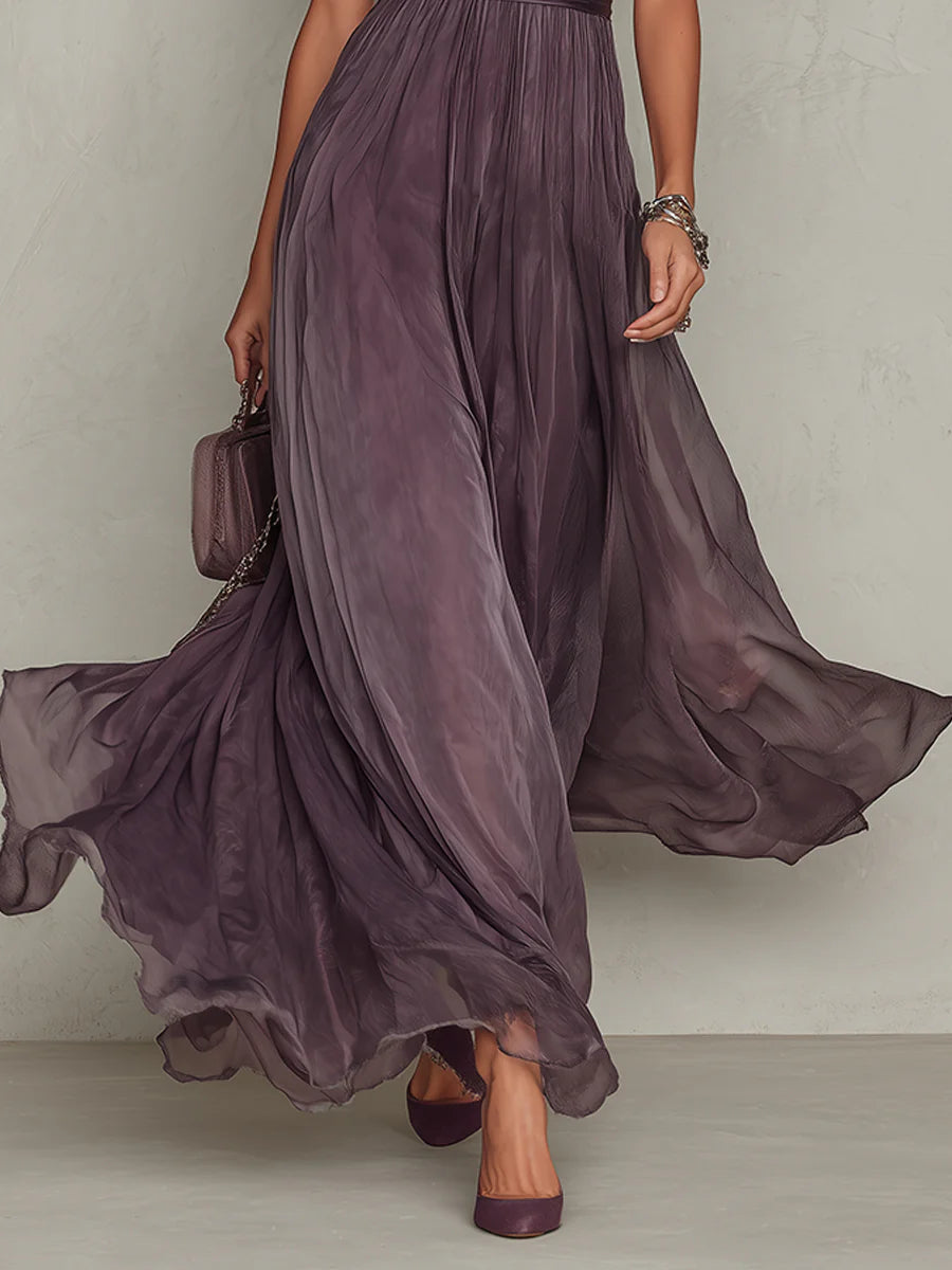 Women's Flowing Textured Maxi Dress with Lightweight Elegant Silhouette