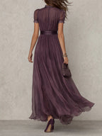 Women's Flowing Textured Maxi Dress with Lightweight Elegant Silhouette