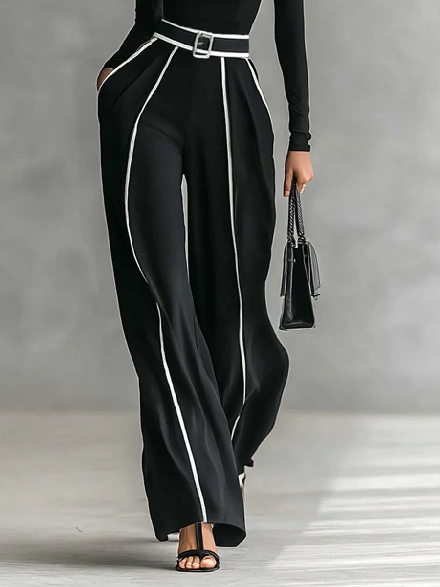 Women’s Contrast Trim Two-Piece Set