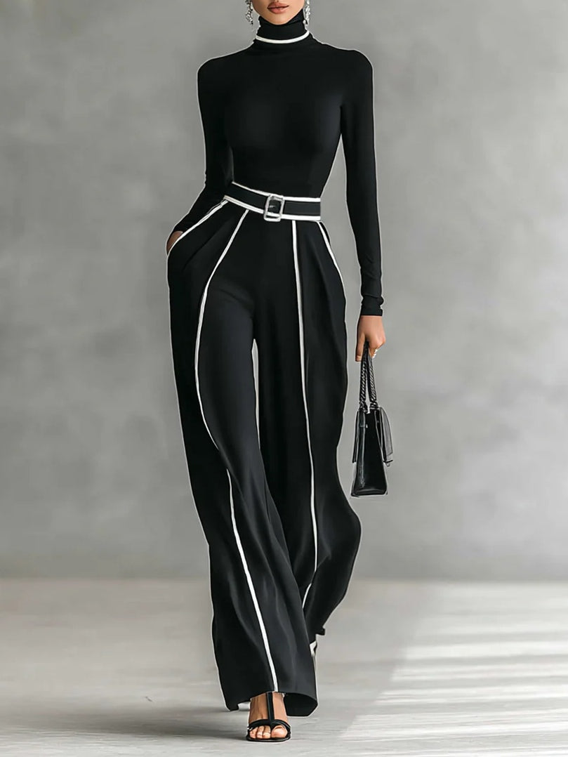 Women’s Contrast Trim Two-Piece Set