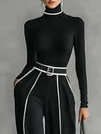 Women’s Contrast Trim Two-Piece Set