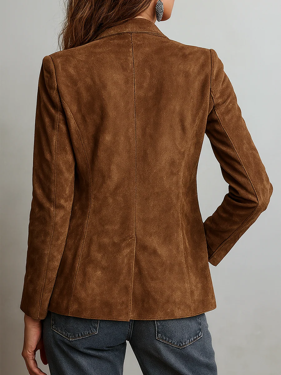 Women's Vintage-Style Blazer with Patch Pockets