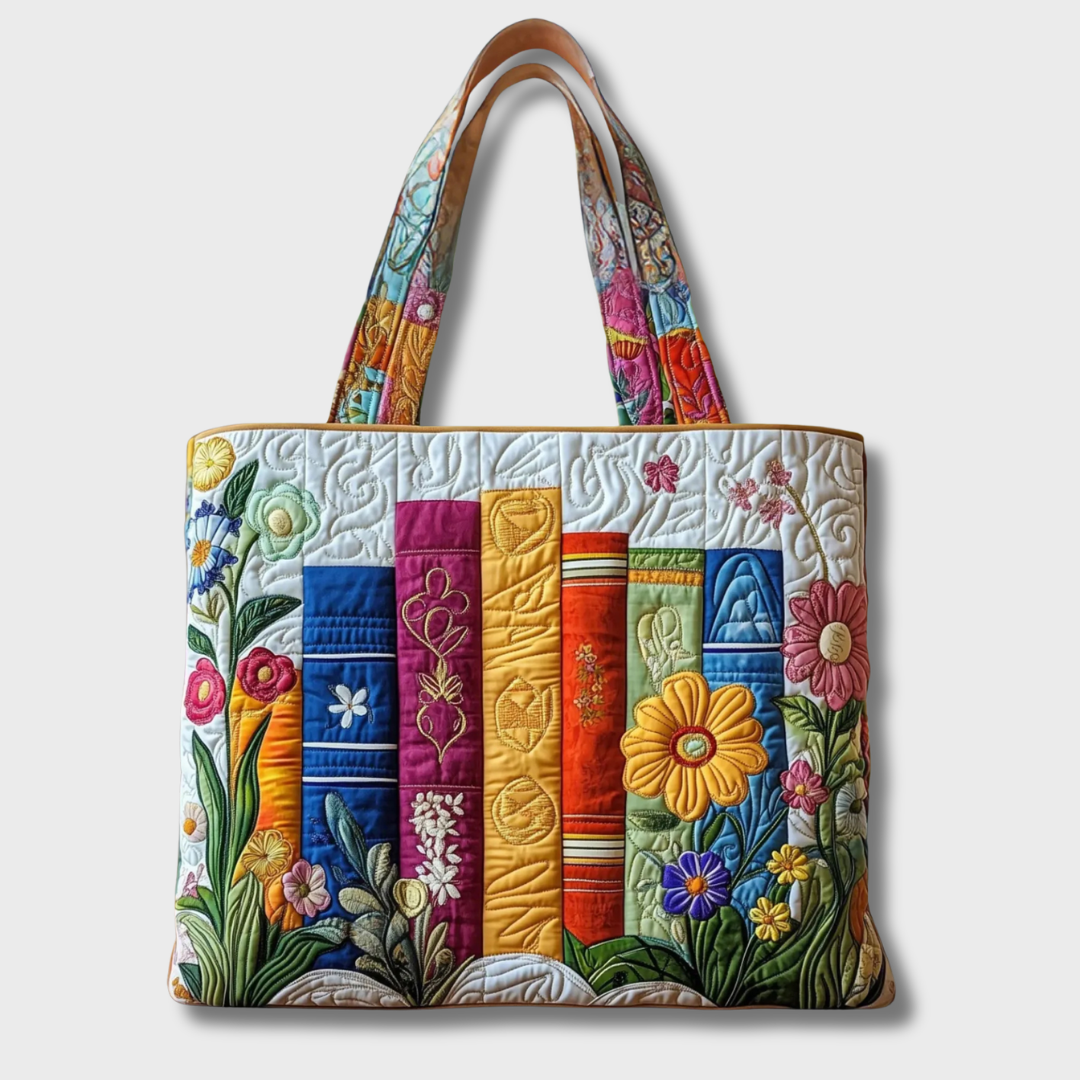 Bolso tote acolchado con estampado floral para mujer