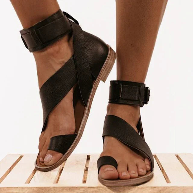 Women's Wrap Sandals with Adjustable Ankle Strap for Everyday Summer Wear