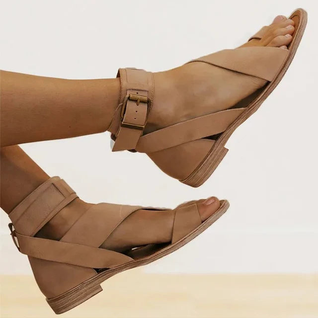 Women's Wrap Sandals with Adjustable Ankle Strap for Everyday Summer Wear