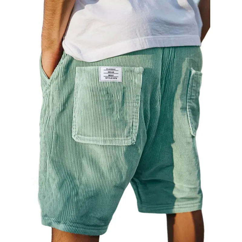 Men's Corduroy Shorts with Relaxed Fit for Casual Summer Styling