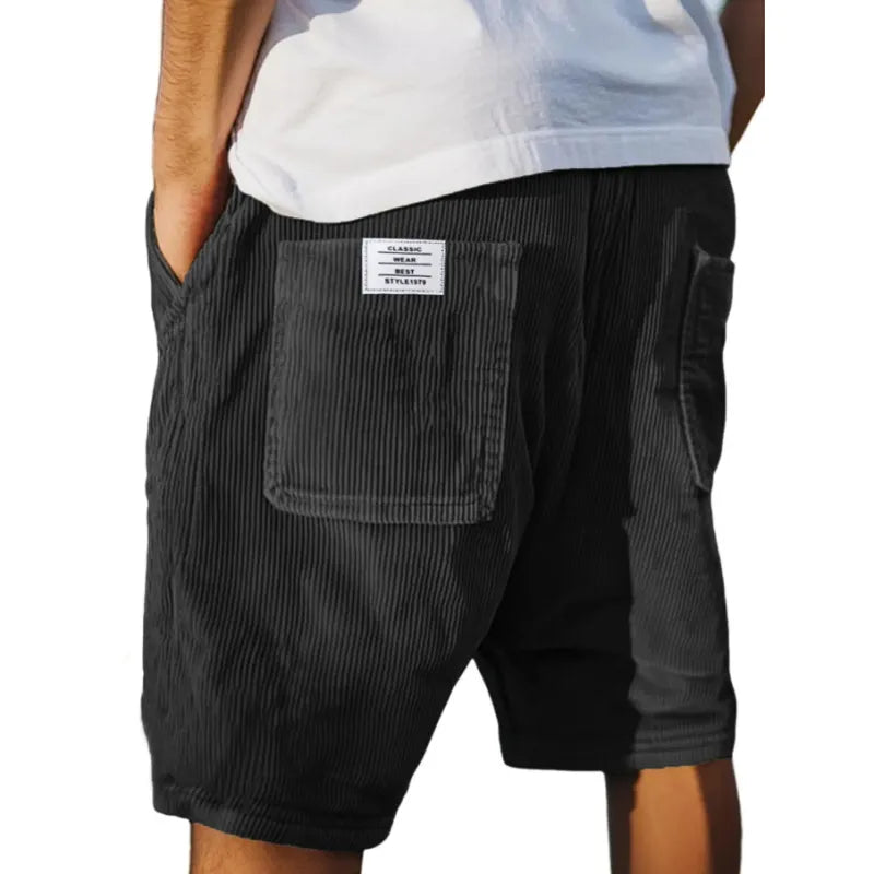 Men's Corduroy Shorts with Relaxed Fit for Casual Summer Styling