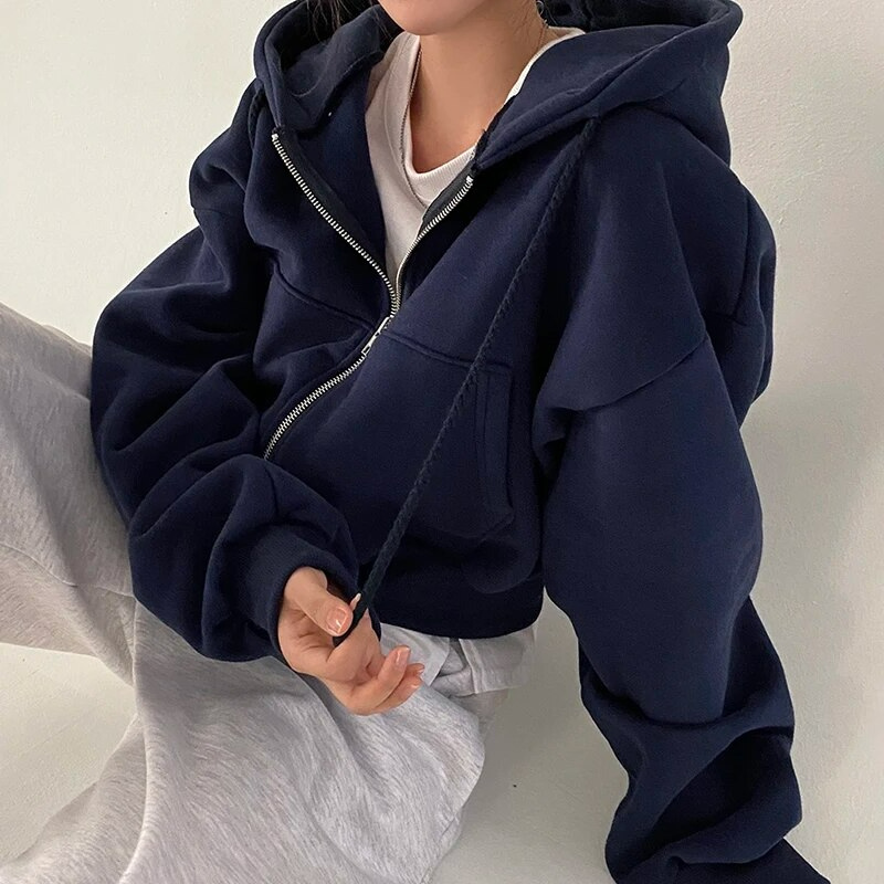 Women's Oversized Zip-Up Hoodie